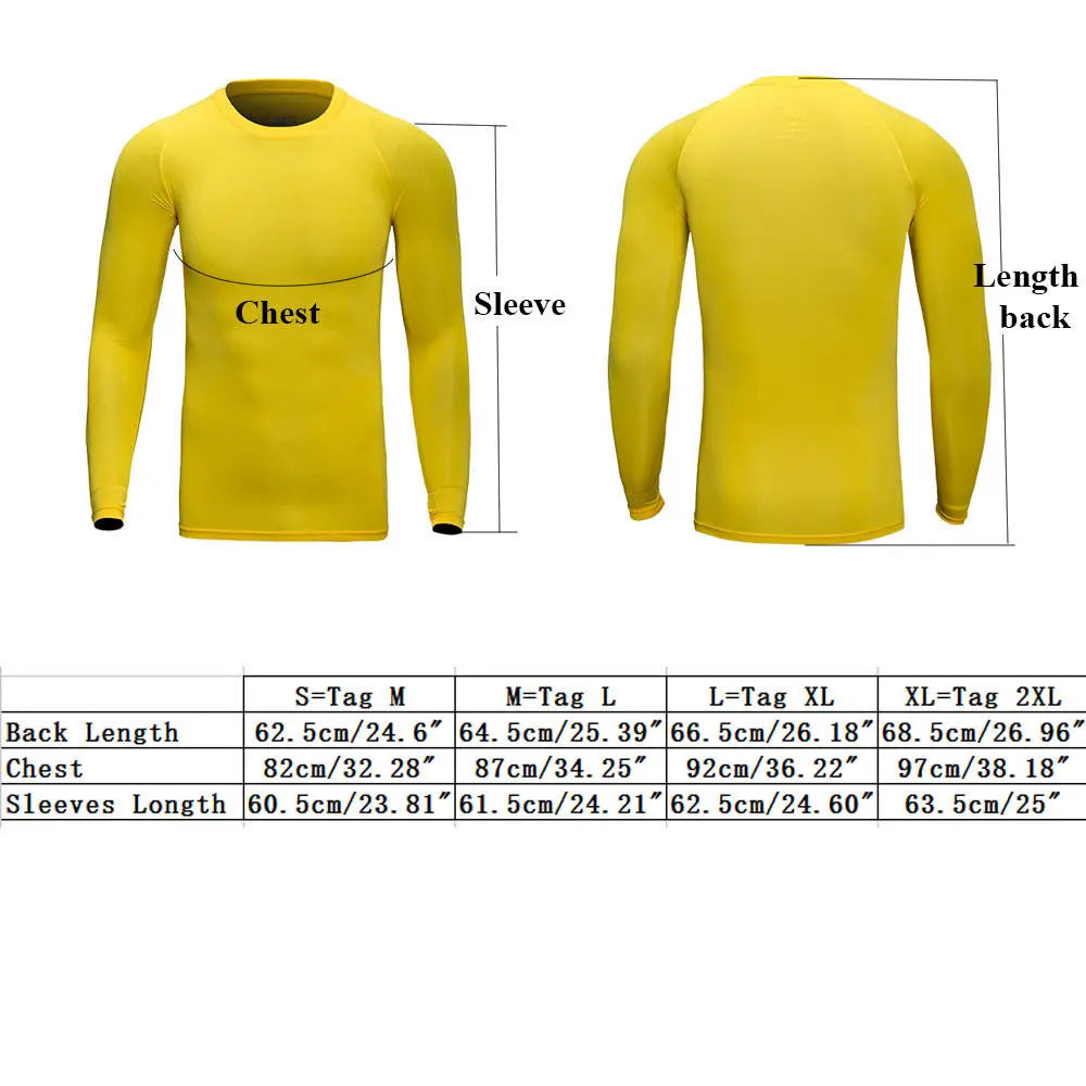 Men Long Sleeve Compression under Base Layer T-Shirt Sport Fitness Underwear Tops Undershirts Warm Elastic Long Johns Inner Wear